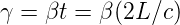 γ =  βt = β(2L ∕c)
