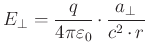 $\displaystyle E_\Vert = E_r = \frac{q}{4\pi\varepsilon_0}\cdot\frac{1}{r^2}$