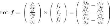 \begin{displaymath}\,{}\boldsymbol{\mathrm{grad}}{}~f = \newline \left(%%
\begi...
... \\
\frac{\partial f }{\partial z} \\
\end{array} \right)\end{displaymath}