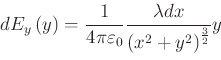 \begin{displaymath}E_x(x) = \frac{\lambda}{4\pi\varepsilon_0 x (x-\ell)}
\left\{...
...}$\ ,} & \hbox{f\uml {u}r $0<x<\ell$.} \\
\end{array}\right.
\end{displaymath}