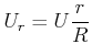 $ U = \frac{R \sigma_{\text{gemeinsam}}}{\varepsilon_0}$