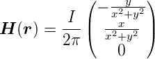             (  --y--)
         I  |− x2x+y2|
H (r ) = ---(  x2+y2-)
         2π     0
