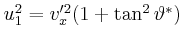 $ u_1^2 =
v_x'^2(1+\tan^2\vartheta^\ast)$