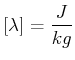 $\displaystyle \left[\lambda\right] = \frac{J}{kg}$