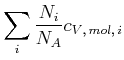 $\displaystyle \sum\limits_i \frac{N_i}{N_A} c_{V\text{,} mol\text{,} i}$