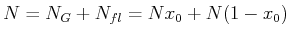 $\displaystyle N = N_{G}+N_{fl}= N x_0 + N(1-x_0)$