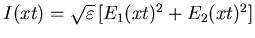 $I(x,t) = \sqrt{\varepsilon }\left[E_1(x,t)^2+E_2(x,t)^2\right]$