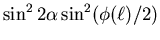 $\displaystyle \sin^2 2\alpha \sin^2(\phi(\ell)/2)$