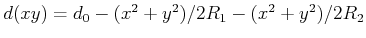 $ d(x,y) = d_0-(x^2+y^2)/2R_1-(x^2+y^2)/2R_2$