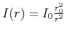 $ I(r) = I_0\frac{r_0^2}{r^2}$