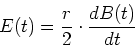 \begin{displaymath}
E(t) =\frac{r}{2} \cdot \frac{d B(t)}{dt}
\end{displaymath}