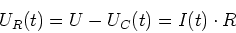 \begin{displaymath}
U_R(t) = U-U_C(t) = I(t)\cdot R
\end{displaymath}