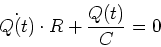 \begin{displaymath}
\dot{Q(t)}\cdot R +\frac{Q(t)}{C} = 0
\end{displaymath}