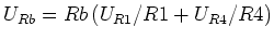$U_{Rb}= Rb\left(U_{R1}/R1 + U_{R4}/{R4}\right)$