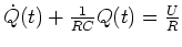 $\dot Q(t)+\frac{1}{RC}Q(t) = \frac{U}{R}$