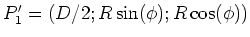 $P_1' = (D/2;R\sin(\phi);R\cos(\phi))$