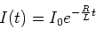 \begin{displaymath}I(t) = I_0 e^{-\frac{R}{L}t}\end{displaymath}