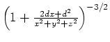 $\left(1+\frac{2dx+d^2}{x^2+y^2+z^2}\right)^{-3/2}$