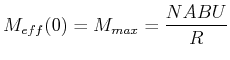 $\displaystyle M_{eff}(0)=M_{max} = \frac{NABU}{R}$