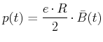$\displaystyle p(t) = \frac{e\cdot R}{2}\cdot \bar{B}(t)$