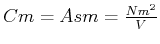 $ Cm = Asm = \frac{Nm^2}{V}$