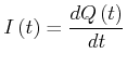 $\displaystyle I\left( t\right) =\frac{dQ\left( t\right) }{dt}$