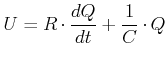 $\displaystyle U = R \cdot\frac{dQ}{dt}+\frac{1}{C}\cdot Q$