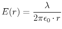 $\displaystyle E(r) = \frac{\lambda}{2\pi\epsilon_0\cdot r}$