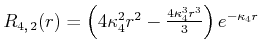 $ {R}_{1\text{,} 0}(r) = 2\kappa_1^{3/2} e^{-\kappa_1 r} = \frac{2}{a_0^{3/2}} e^{-r/a_0}$
