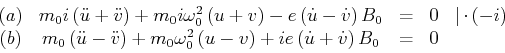 $\displaystyle -\frac{e^{2}B_{0}^{2}}{4m_{0}}+\frac{e^{2}B_{0}^{2}}{2m_{0}}$