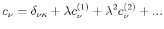 $\displaystyle c_{\mu}^{\left( 1\right) }=\frac{H_{\mu\kappa}^{1}}{E_{\kappa}^{0}-E_{\mu }^{0}}\cdot\mu\neq\kappa$