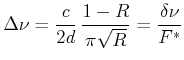 $ F^* = \frac{\pi\sqrt{R}}{1-R}$
