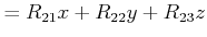 $\displaystyle =R_{21}x+R_{22}y+R_{23}z$
