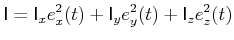 $\displaystyle \mathsf{I} = \mathsf{I}_{x} e_x^2(t)+\mathsf{I}_{y} e_y^2(t)+\mathsf{I}_{z} e_z^2(t)$