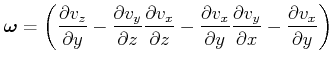 $\displaystyle \vec{\omega}=\left( \frac{\partial v_{z}}{\partial y}-\frac{\part...
...l y},\frac{\partial v_{y}}{\partial x}-\frac{\partial v_{x}}{\partial y}\right)$
