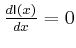 $ \frac{d\mathsf{I}(x)}{dx} = 0$