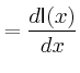 $\displaystyle = \frac{d\mathsf{I}(x)}{dx}$