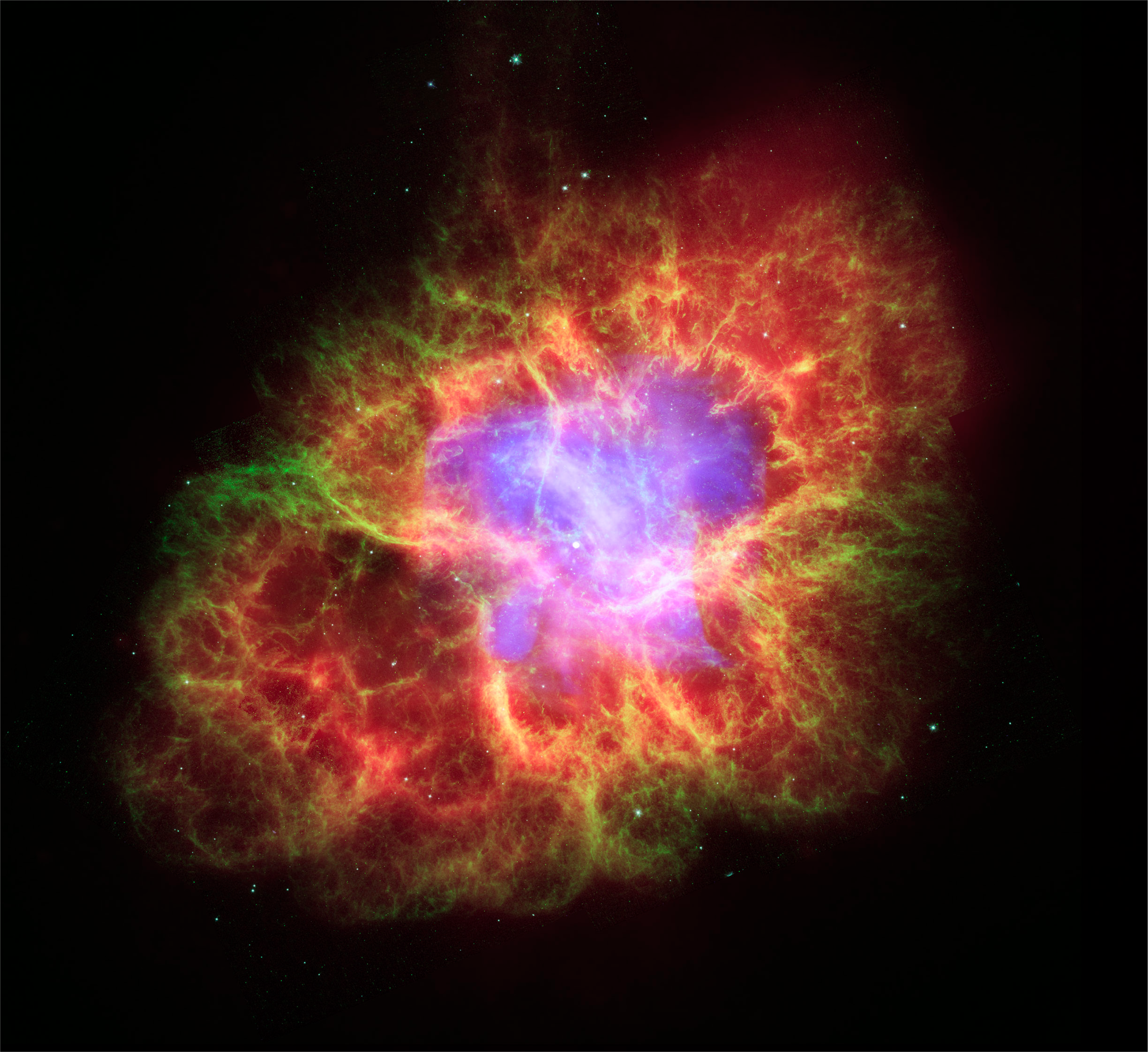 Supernova-Reste (Krebs-Nebel, Explosion 1054) (NASA. 