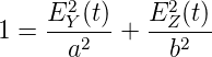        2       2
     E-Y(t)   EZ-(t)-
1 =    a2  +   b2
