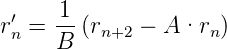 r′ = -1 (r   −  A·r  )
 n   B    n+2       n
