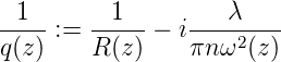  1       1          λ
q(z) := R(z)-− iπn-ω2(z)
