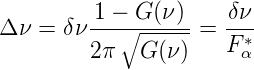         -1 −∘-G(ν-)  δ-ν
Δ ν = δν2π   G (ν) = F ∗α

