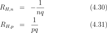 R     =   − 1--              (4.30)
 H,n        nq
          1
RH,p  =   ---                (4.31)
          pq
