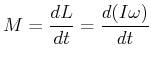 $\displaystyle M = \frac{dL}{dt} = \frac{d(I\omega)}{dt}$